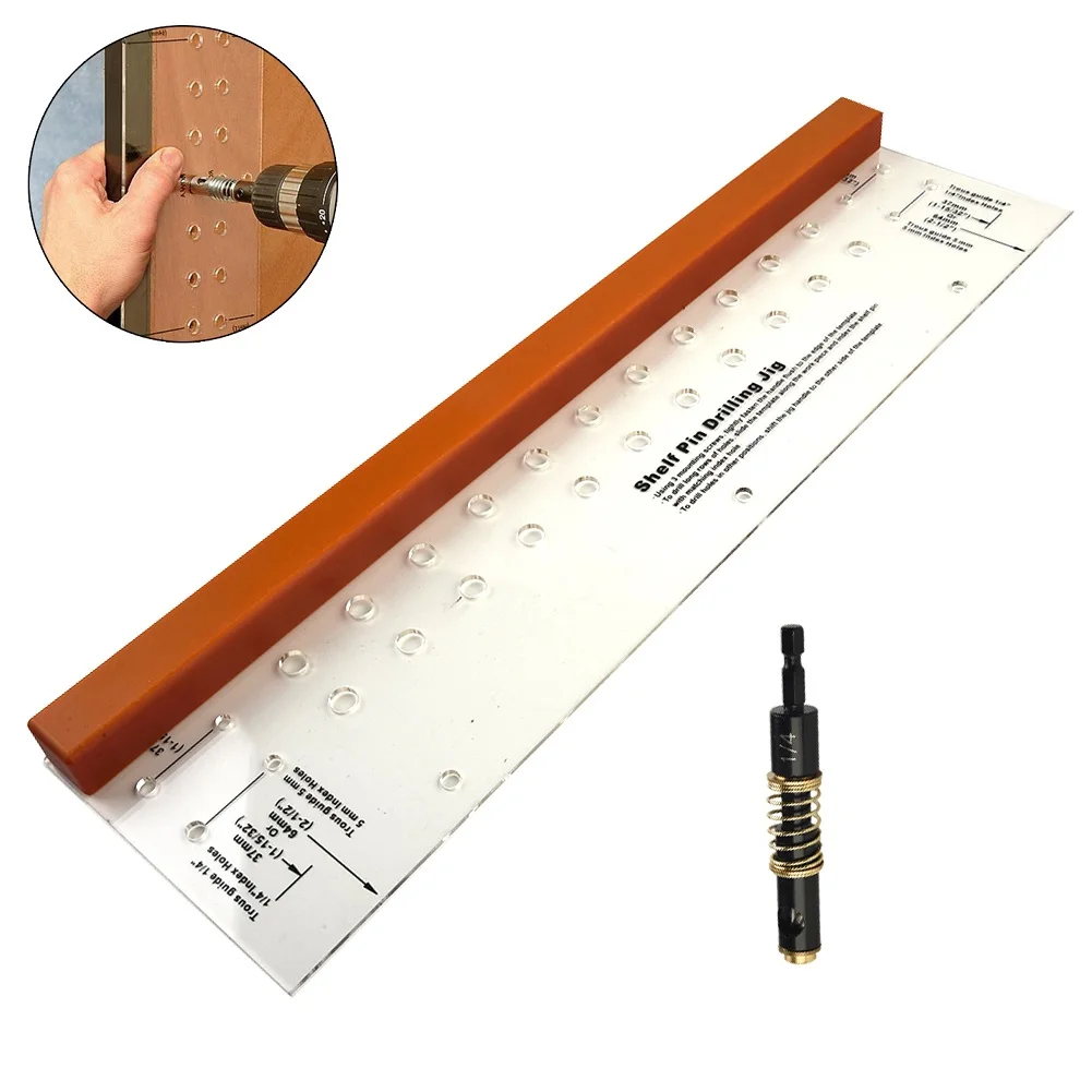 Woodworking Hole Drill Guide Shelf Pin Drilling Jig Self-Centering Drill Bit Carpenter Hole Puncher Locator Tool Dropshiping
Woodworking Hole Drill Guide Shelf Pin Drilling Jig Self-Centering Drill Bit Carpenter Hole Puncher Locator Tool Dropshiping