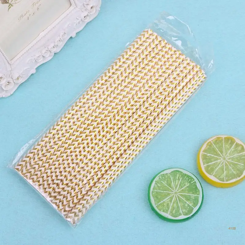41XB 25pcs Gold Striped Mixed Kids Birthday Party Decor Event Supplies Paper Straws
41XB 25pcs Gold Striped Mixed Kids Birthday Party Decor Event Supplies Paper Straws