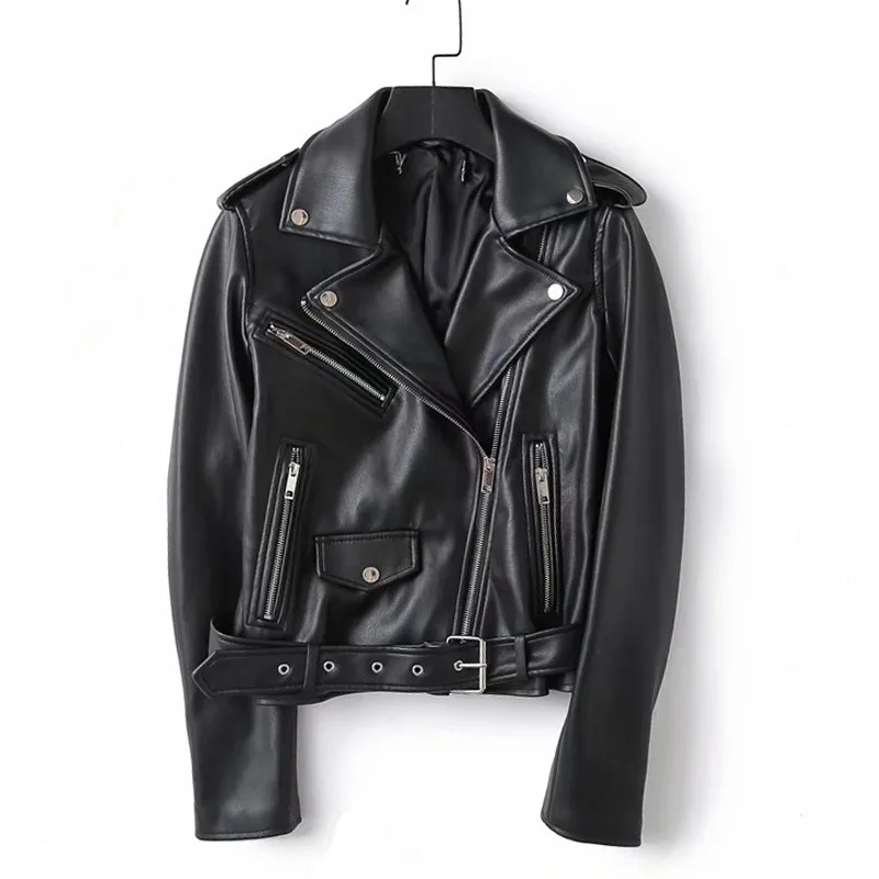 Leather coat for women's 2023 new spring and autumn slim fit short waistband with lapel
Leather coat for women's 2023 new spring and autumn slim fit short waistband with lapel