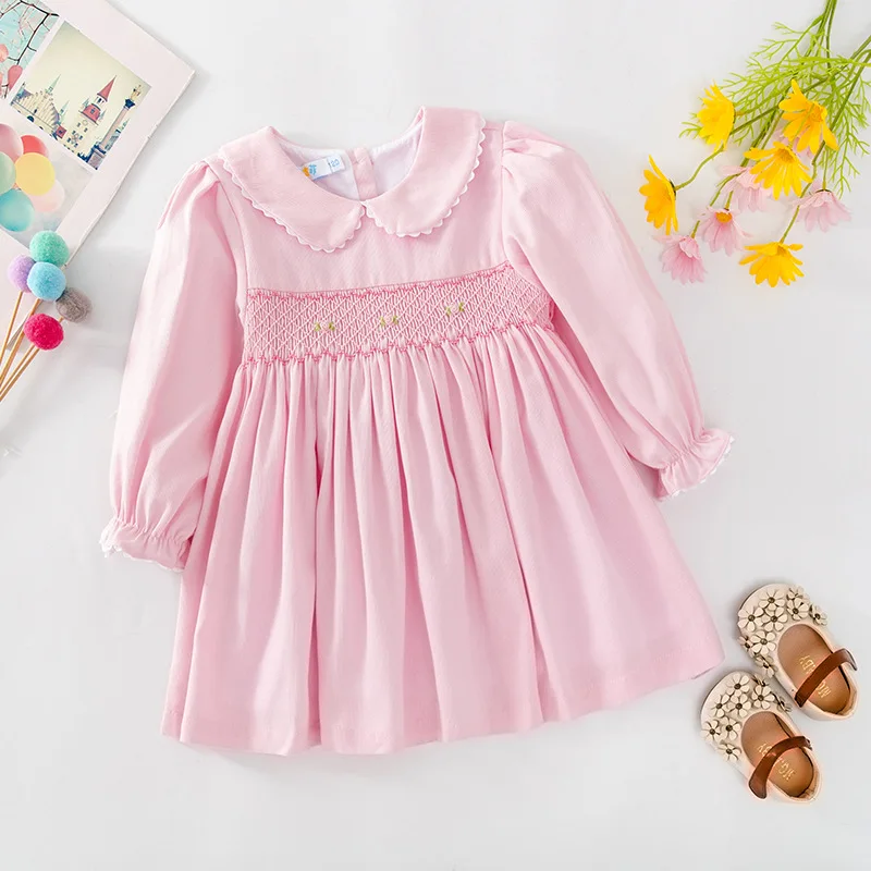 Baby Girls Handmade Smocking Princess Dress Kids Vintage Cute Doll Collar Pleated Brthday Party Dresses Children Frocks y265
Baby Girls Handmade Smocking Princess Dress Kids Vintage Cute Doll Collar Pleated Brthday Party Dresses Children Frocks y265
