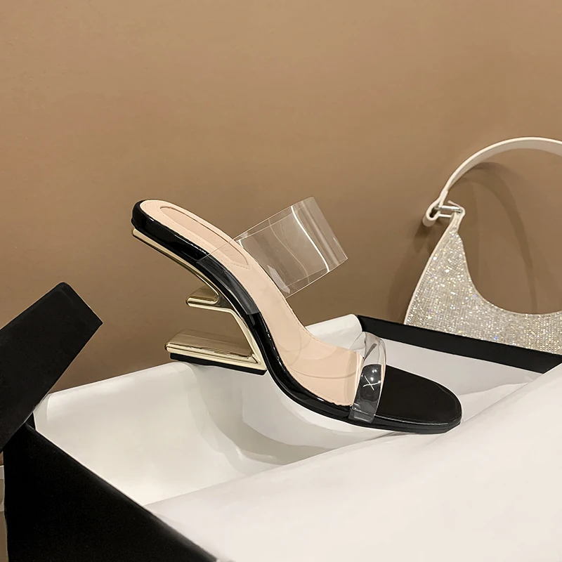 New PVC Strange Style Sandals Women Metal Wedges High Heels Women Shoes Open Toe Party Dress Shoes sandalias de las mujeres
New PVC Strange Style Sandals Women Metal Wedges High Heels Women Shoes Open Toe Party Dress Shoes sandalias de las mujeres