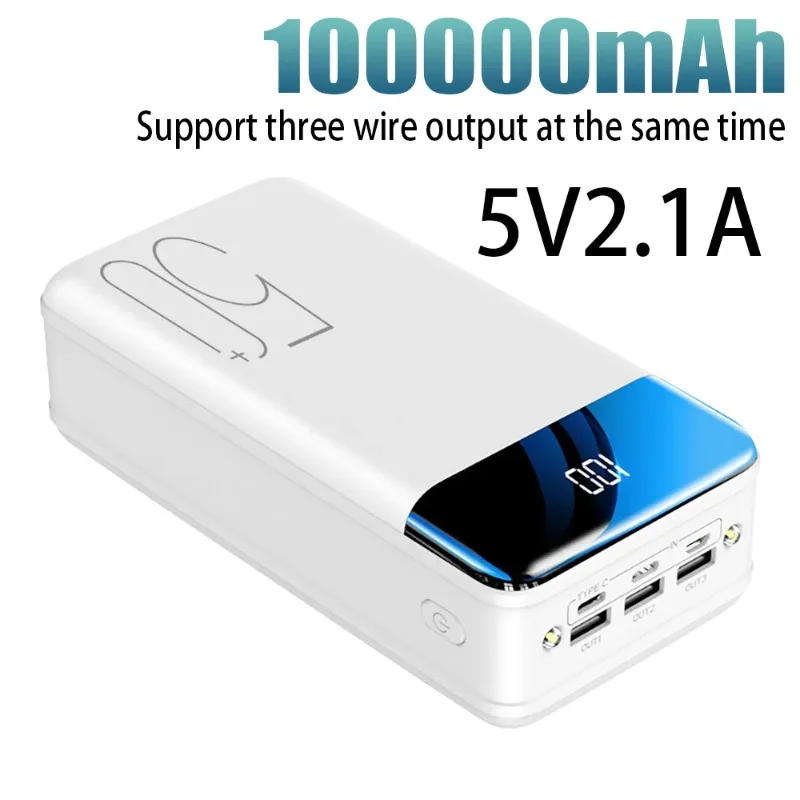Chargeur rapide universel 5v 100% mah, batterie externe, grande capacité, 100000, nouveauté 2,1 
Chargeur rapide universel 5v 100% mah, batterie externe, grande capacité, 100000, nouveauté 2,1