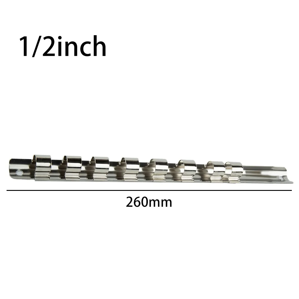 High Quality Socket Storage Rack Organizer Silver 1/2inch 1/4inch 150/190/260mm Durable Equipment Iron On Rail
High Quality Socket Storage Rack Organizer Silver 1/2inch 1/4inch 150/190/260mm Durable Equipment Iron On Rail
