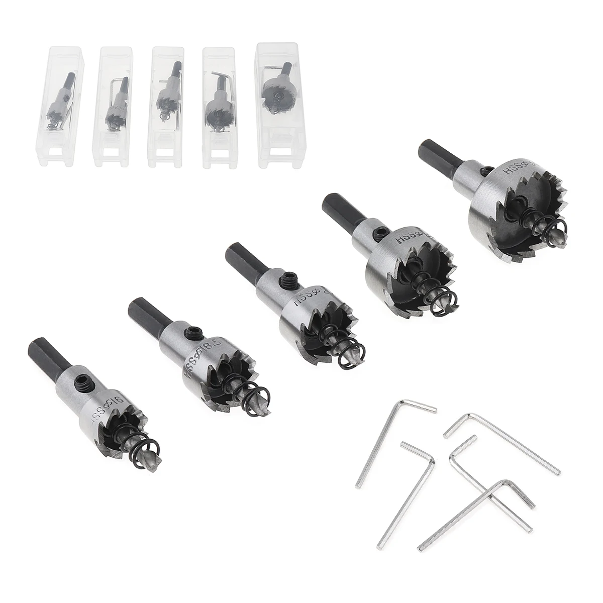 5pcs/lot HSS Drill Bit Hole Saw Set for Stainless Steel Metal Alloy Metal Wood Cutting Drilling Hole Tools 16-30mm
5pcs/lot HSS Drill Bit Hole Saw Set for Stainless Steel Metal Alloy Metal Wood Cutting Drilling Hole Tools 16-30mm