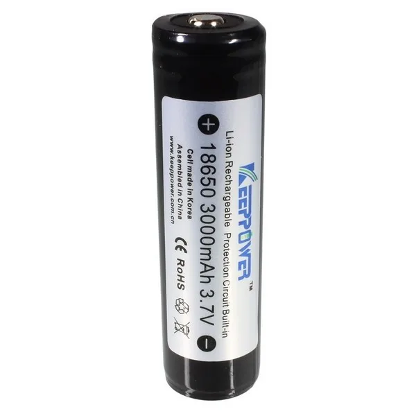 Аккумулятор защищенный 18650 (Samsung ICR18650-30B) 3000мАч KeepPower 3 7В Li-Ion | Электроника