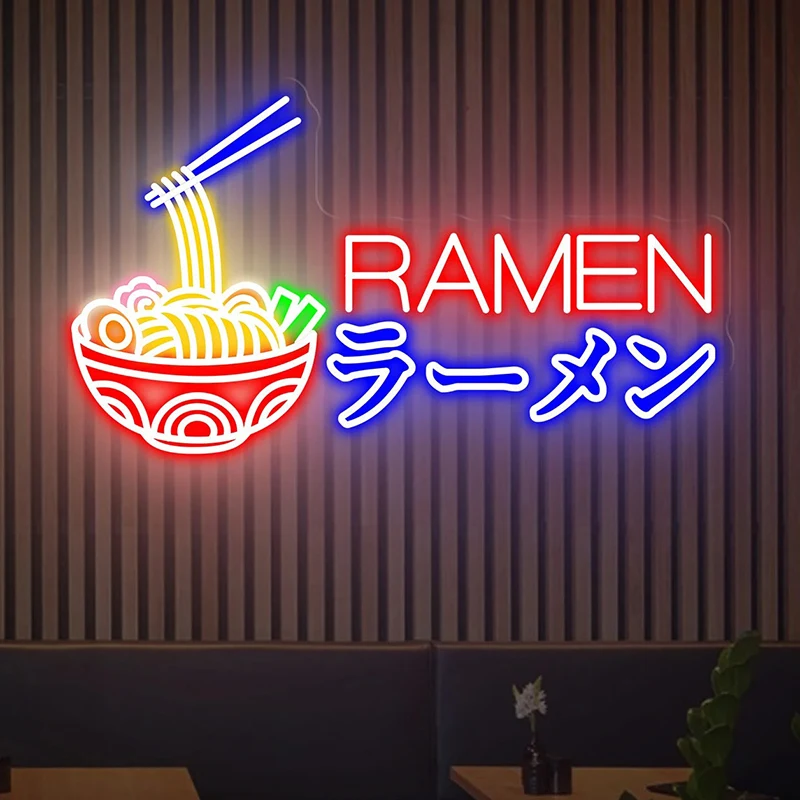 

Ramen Japanese Noodles Neon Sign Fast Food Shop Wall Decor Art LED Neon Signs Restaurant Home Kitchen Decors Custom Neon Light