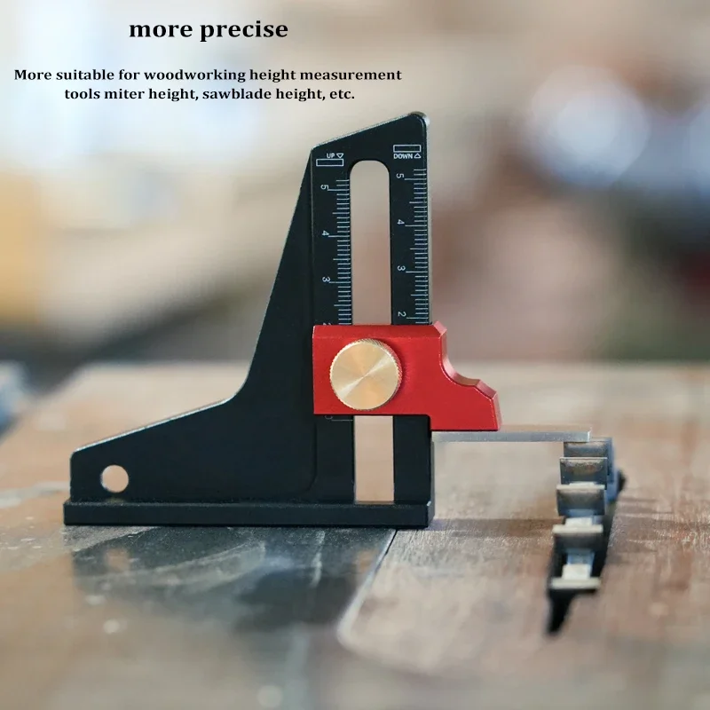 Aluminum Alloy Height Gauge Dual Scales DIY Woodworking Height Measurement Tool Tablesaw Depth Measuring Ruler
Aluminum Alloy Height Gauge Dual Scales DIY Woodworking Height Measurement Tool Tablesaw Depth Measuring Ruler