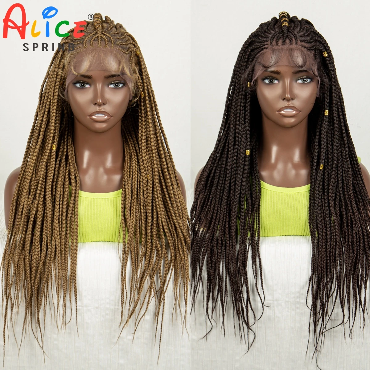 

Straight Ombre Braided Wigs Synthetic Lace Front Cornrow Braids Wig with Baby Hair Knotless Box Braiding Wigs for Black Women