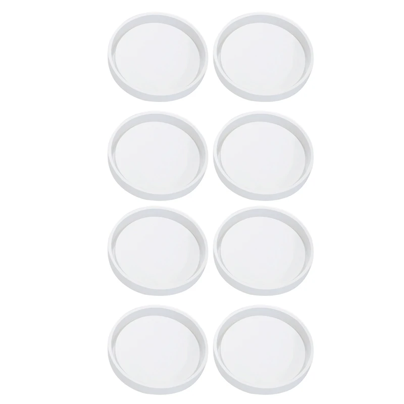 

8 Pack Big Diy Round Coaster Silicone Mold, Diameter 3.94Inch/10Cm, Molds For Casting With Resin, Cement