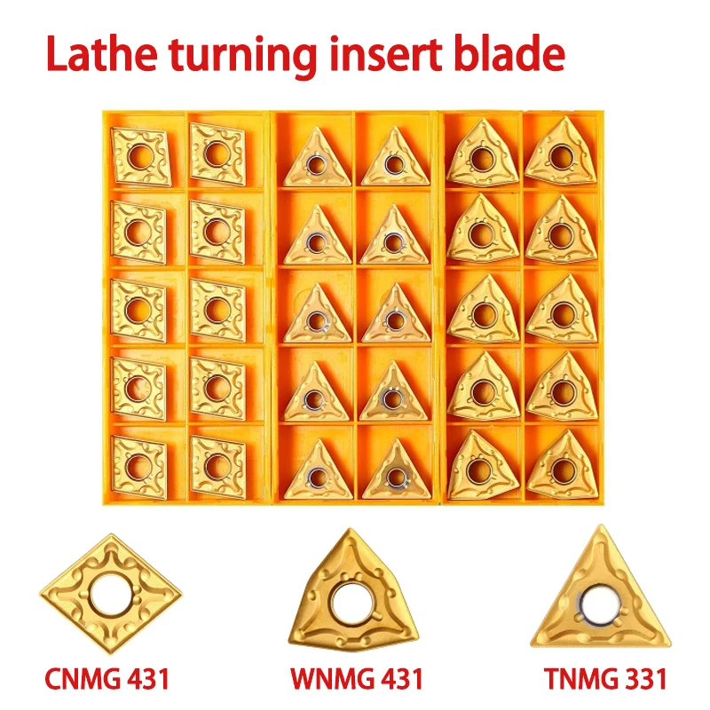 

30pcs CNC Lathe Indexable Solid Carbide Turning Insert Blade CNMG431 WNMG431 TNMG331 Lathe Turning Tool Holder Milling Cutter