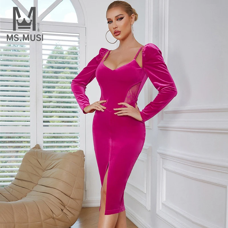 MSMUSI 2022 New Fashion Women Sexy Velvet Strap Off the Shoulder Long Sleeve Backless Bodycon Party Club Event Slit Midi Dress
MSMUSI 2022 New Fashion Women Sexy Velvet Strap Off the Shoulder Long Sleeve Backless Bodycon Party Club Event Slit Midi Dress