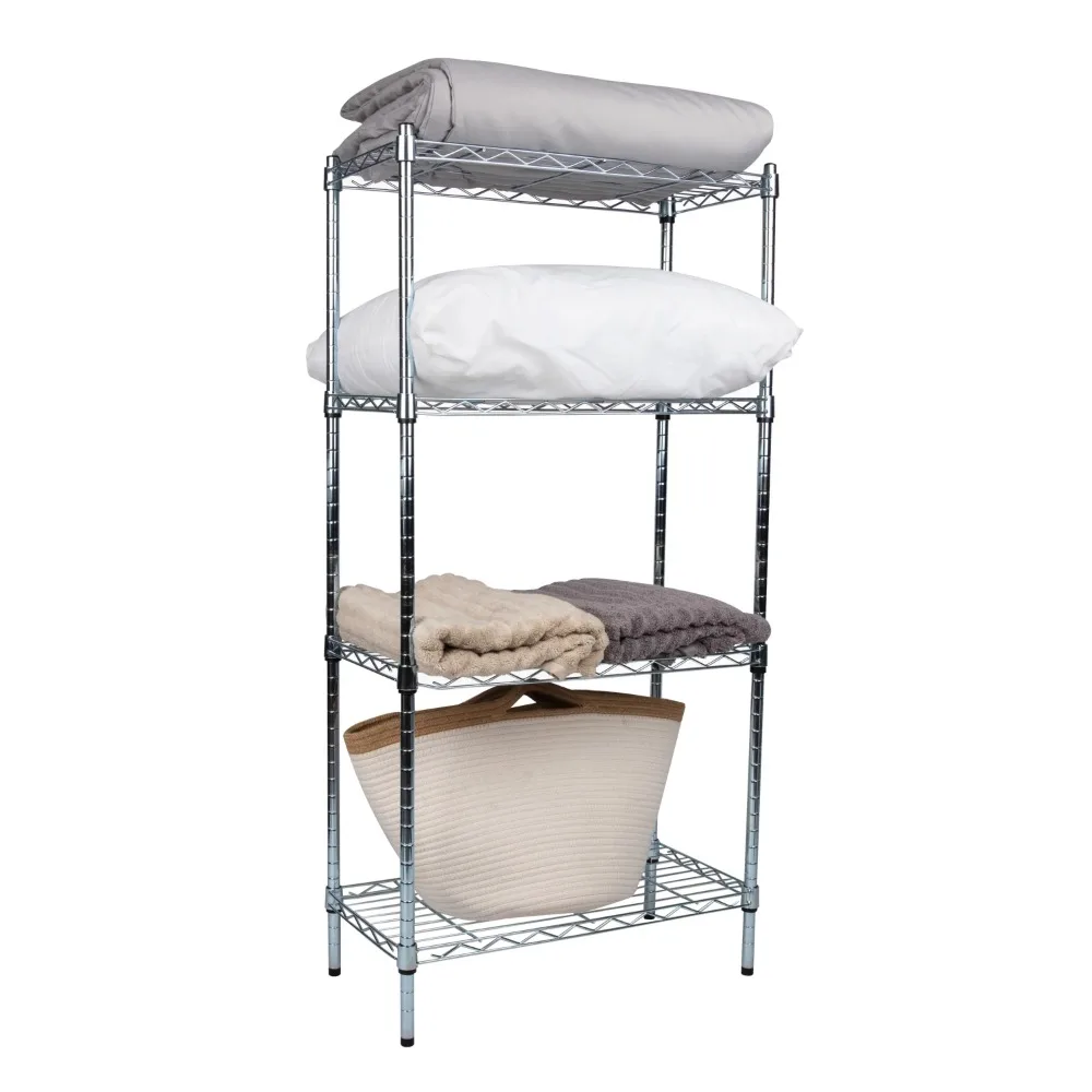 Adjustable Storage Rack, 4-Tier Industrial Shelving Unit for Basement, Warehouse, Supports 200 lbs. Per Shelf, Steel, Silver
Adjustable Storage Rack, 4-Tier Industrial Shelving Unit for Basement, Warehouse, Supports 200 lbs. Per Shelf, Steel, Silver