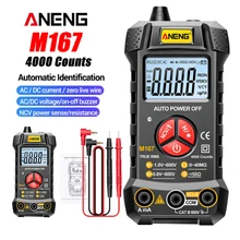 Digital Mini Multimeter Tester Auto Multimetro True Rms Tranistor Meter with NCV Data Hold 4000counts Flashlight ANENG M167
Digital Mini Multimeter Tester Auto Multimetro True Rms Tranistor Meter with NCV Data Hold 4000counts Flashlight ANENG M167