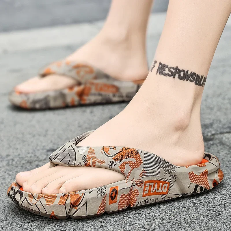 

New Summer Concise Non-slip Platform Flip-flop Soft Slides Lithe Cosy Sandals For Men Outdoor Beach Shoes Male Home Slippers