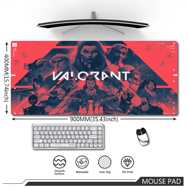 Valorant Mouse Pad Large Gaming Mousepad Gamer Table Computer Desk Mats Anti-slip Locking Edge Mousemat Game Mousepads 90x40cm
Valorant Mouse Pad Large Gaming Mousepad Gamer Table Computer Desk Mats Anti-slip Locking Edge Mousemat Game Mousepads 90x40cm