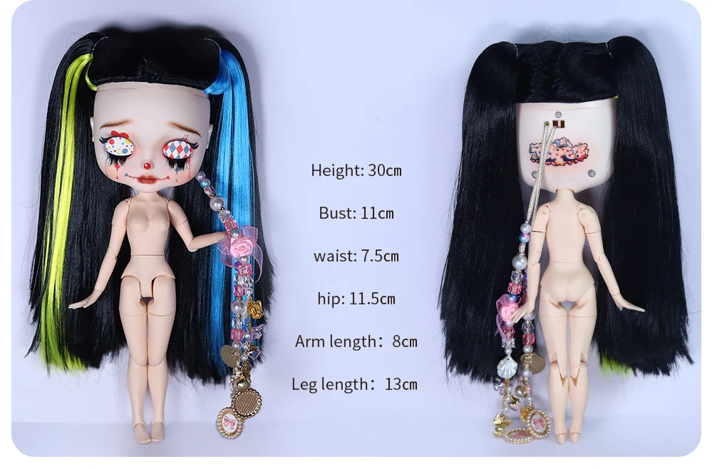 Harley – Premium Custom Neo Blythe Doll with Multi-Color Hair, White Skin & Matte Cute Face 1 Harley – Premium Custom Neo Blythe Doll with Multi-Color Hair, White Skin & Matte Cute Face 3
