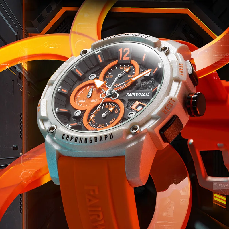 

Многофункциональные спортивные мужские кварцевые часы Mark FW4360 с силиконовой лентой, модные водонепроницаемые Популярные кварцевые часы с календарем для мужчин