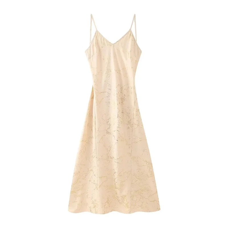 TRAF Sexy Woman Metallic Print Slip Dress Elegant Thin Straps Long Dresses Party V-Neck Open Back Evening Dresses Maxi Vestidos
TRAF Sexy Woman Metallic Print Slip Dress Elegant Thin Straps Long Dresses Party V-Neck Open Back Evening Dresses Maxi Vestidos