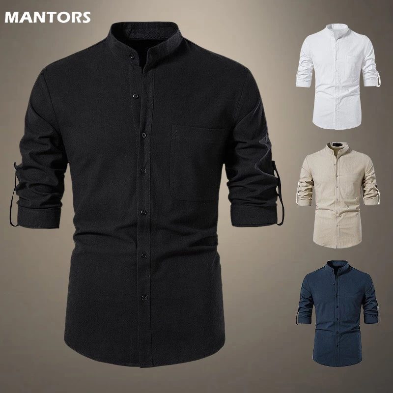 2023 Autumn Spring Men's Long Sleeve Shirts Henry Collar Mens Casual Slim Business Shirts 85% Cotton Men Dress Shirt Bloose Tops
2023 Autumn Spring Men's Long Sleeve Shirts Henry Collar Mens Casual Slim Business Shirts 85% Cotton Men Dress Shirt Bloose Tops