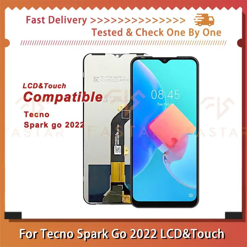 

6.52"Tested For Tecno Spark GO 2022 LCD Display Touch Digitizer Assembly Repair phone Screen KG5 KG5M KG5H Spark GO2022 lcd