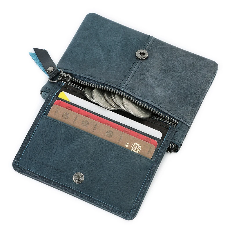 

Top Layer Leather Woman's Card Holder Money Clip Wallet Multi-functional Clutch Bag Mini Female Fashion Foldable Purse