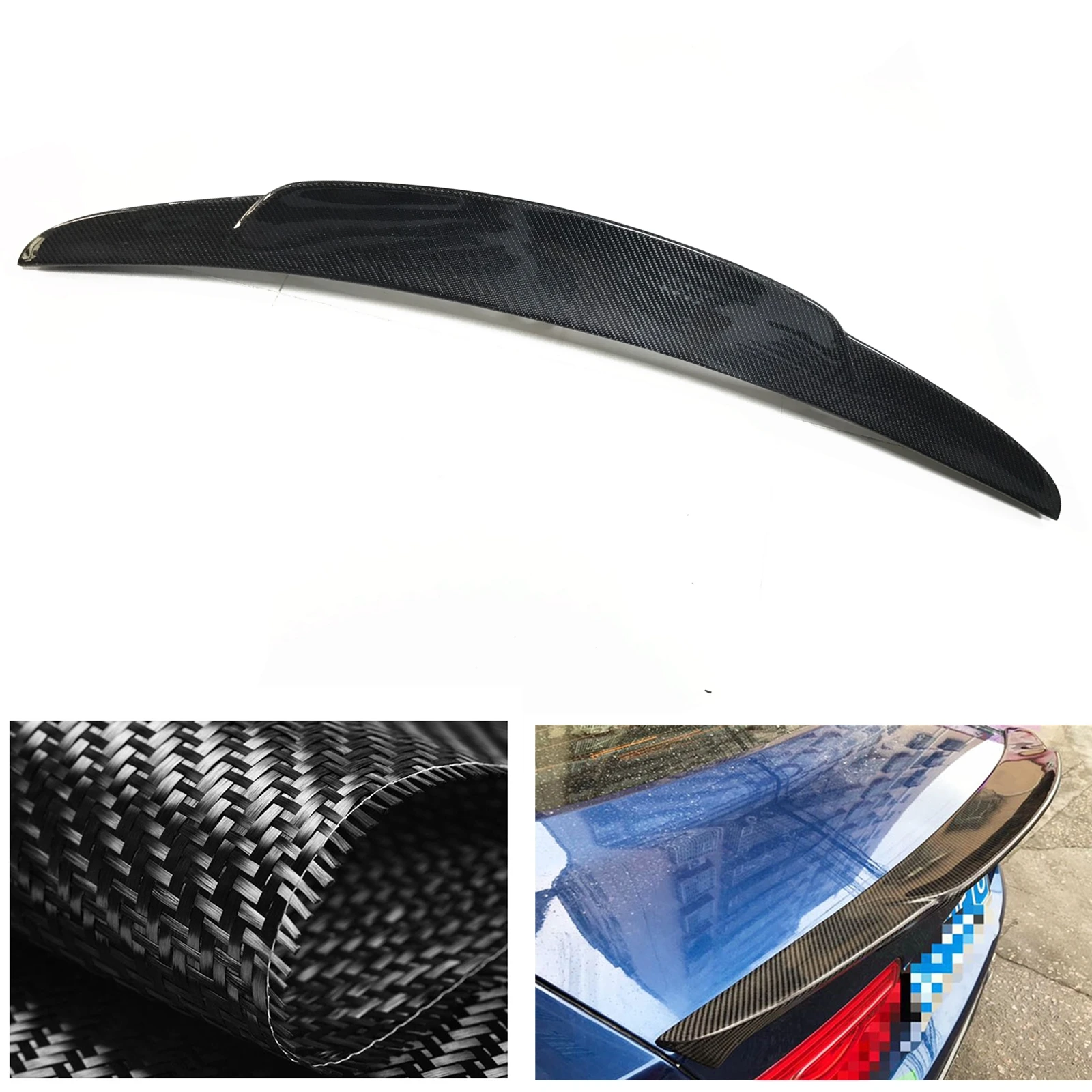 

Rear Trunk Spoiler Wing Carbon Fiber Tailgate Lid Decklid Trim Splitter Lip For Jaguar XE XEL Sedan 4-Door 2015 2016 2017 2018