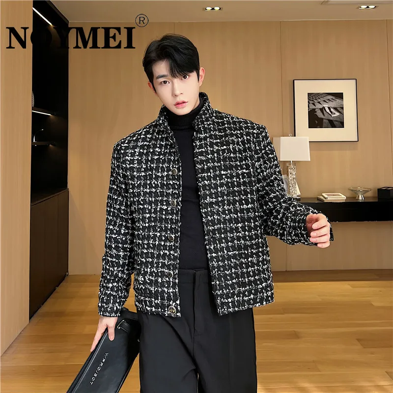 

NOYMEI Woolen Korean Design Autumn/Winter New Small Fragrance Jacket Trend Fashion Personalized Casual Men's Short Coat WA