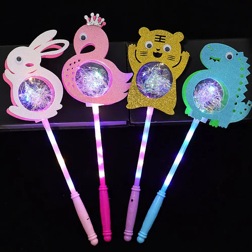 

Мультяшные животные, сказочные светящиеся в трех режимах вспышки, подарок для детей, светящаяся палочка со светодиодной подсветкой, мигающая игрушка, светящаяся игрушка