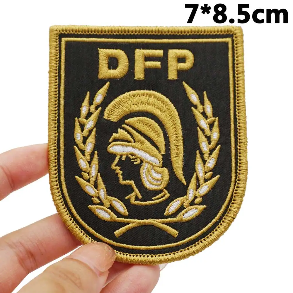Испания DFP значок вышитая аппликация, этикетка для шитья панк байкерские нашивки с подкладкой крючка
Испания DFP значок вышитая аппликация, этикетка для шитья панк байкерские нашивки с подкладкой крючка