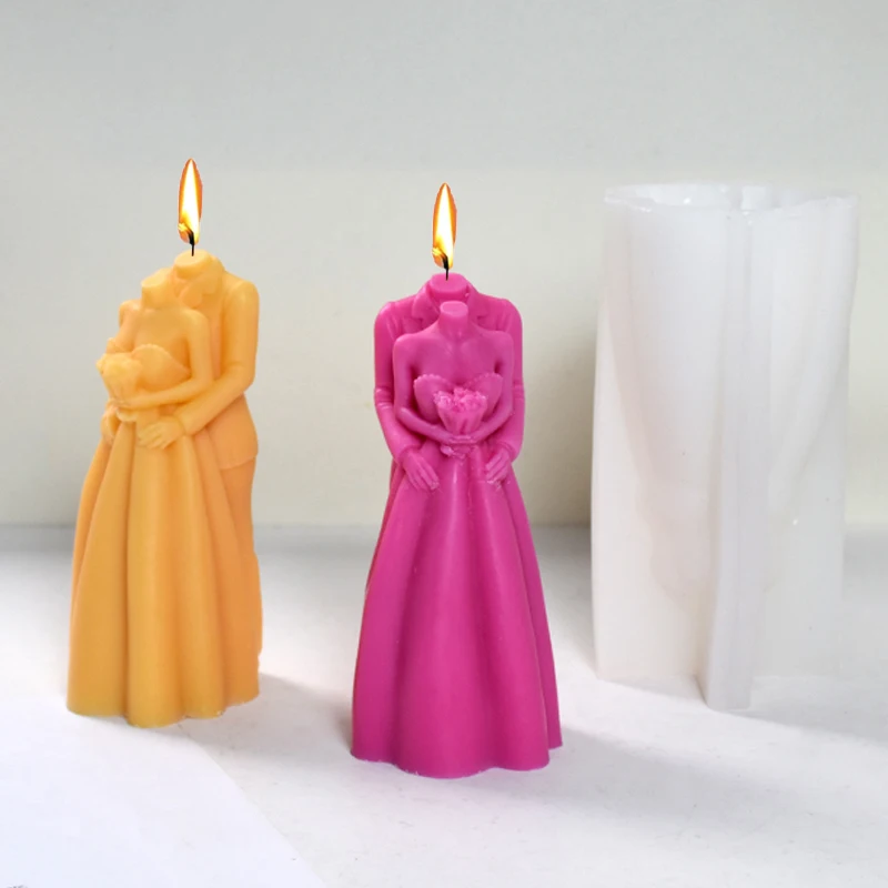 

Wedding Decoration Silicone Mold 3D Large Wedding Dress Candle Plaster Epoxy Molud Kit DIY Soap Chocolate Baking Tool Craft Gift