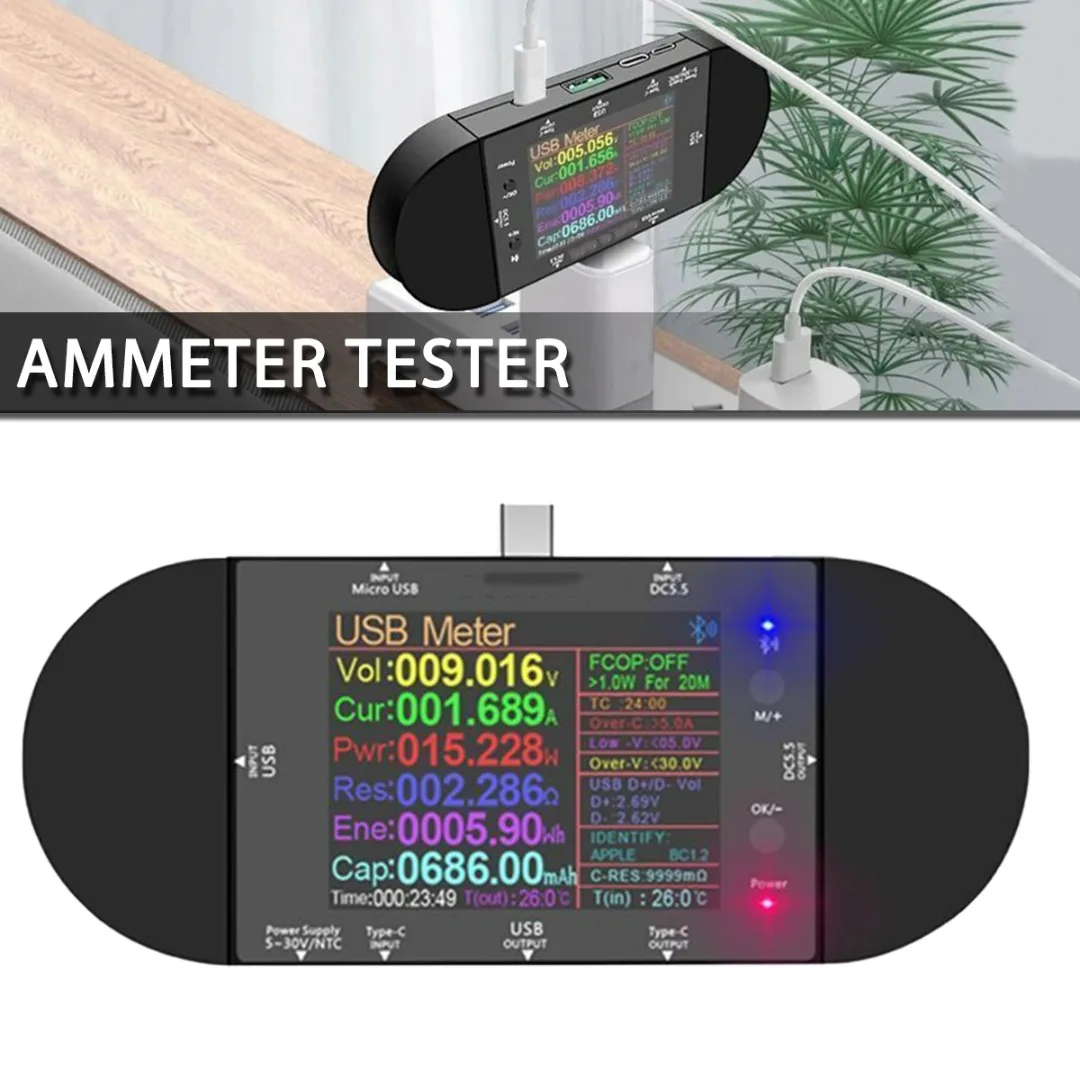 1pc Type-C USB Tester DC Digital Voltmeter Amperimetor Voltage Current Meter Ammeter Detector Power Bank Charger Indicator
1pc Type-C USB Tester DC Digital Voltmeter Amperimetor Voltage Current Meter Ammeter Detector Power Bank Charger Indicator
