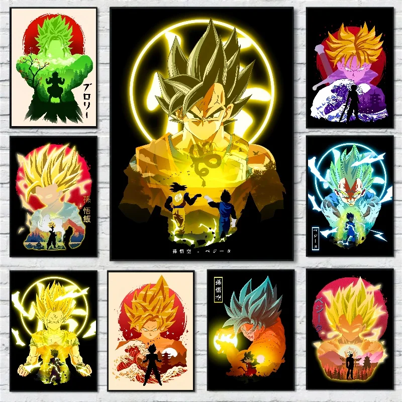 Dragon Ball Z Posters Anime Peripherals Gold and Black Goku Vegeta Canvas Painting Abstract Picture for Modern Home Wall Decor
Dragon Ball Z Posters Anime Peripherals Gold and Black Goku Vegeta Canvas Painting Abstract Picture for Modern Home Wall Decor