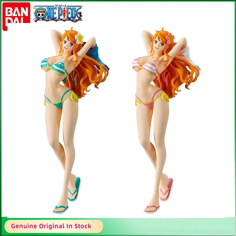 

Bandai Original ONE PIECE Glitter＆Glamours 20cm Nami Swimsuit Standing Desktop Doll Model PVC Action Figures Model Boys Gift