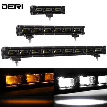 6D 슬림 LED 라이트 바 작업등 8 인치 14 인치 20 인치 12V 24V 앰버 DRL 운전 안개등 Led 바, 지프 라다 오프로드 ATV UAZ SUV