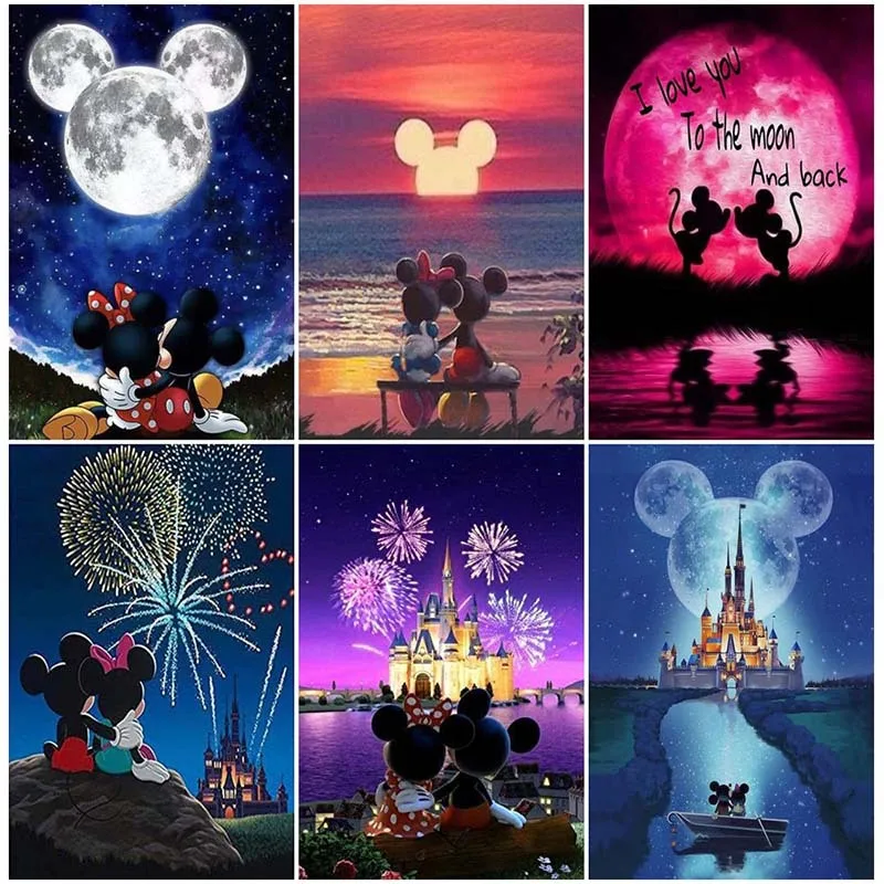 

Diamond Painting 5D Cartoon Mickey Mouse DIY Sticking Drills Embroider Handiwork Living Room Decoration Draw Handmade Gifts