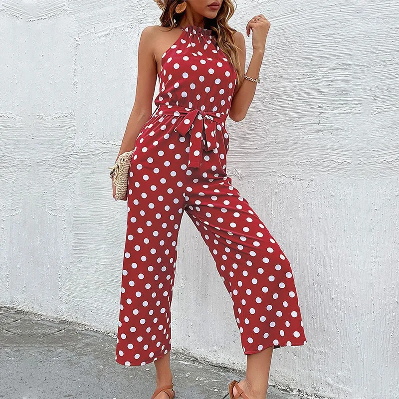 Summer Women Asual Loose Wide Leg Pants Olka Dot Slim Sleeveless Jumpsuit 2023 Femme Mono Mujer Verano Holiday Outfits Bodys
Summer Women Asual Loose Wide Leg Pants Olka Dot Slim Sleeveless Jumpsuit 2023 Femme Mono Mujer Verano Holiday Outfits Bodys