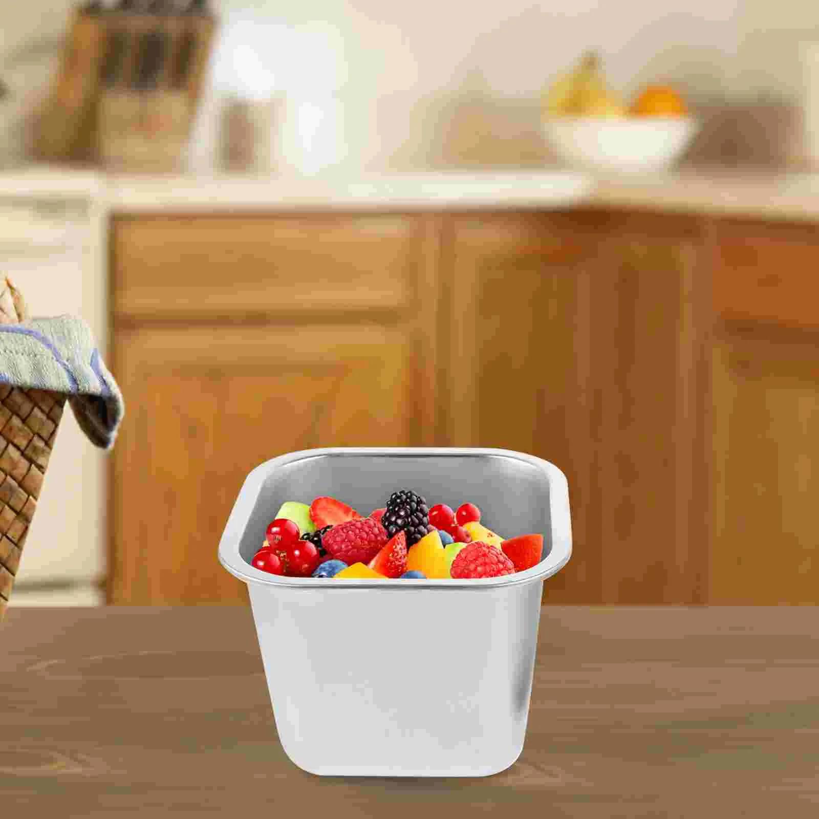 

Ice Cream Storage Containers Lids Stainless Steel Ice Cream Freezer Food Keeper Box Homemade Ice Cream Tubs Refrigerator