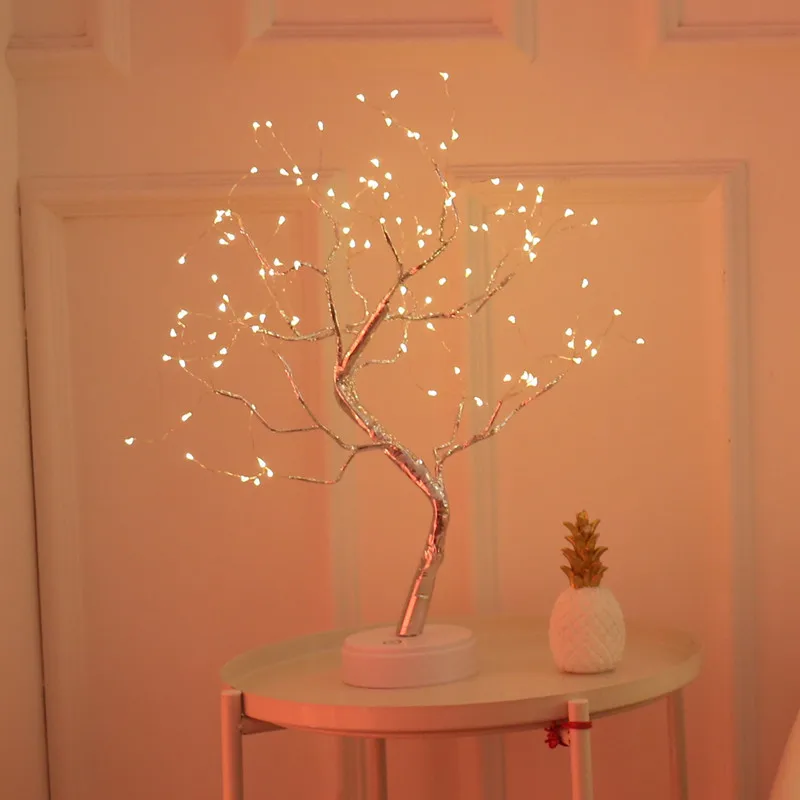 LED Night Light Mini Christmas Tree Copper Wire Garland Lamp For Kids Home Bedroom Decoration Decor Fairy Light Holiday lighting
LED Night Light Mini Christmas Tree Copper Wire Garland Lamp For Kids Home Bedroom Decoration Decor Fairy Light Holiday lighting