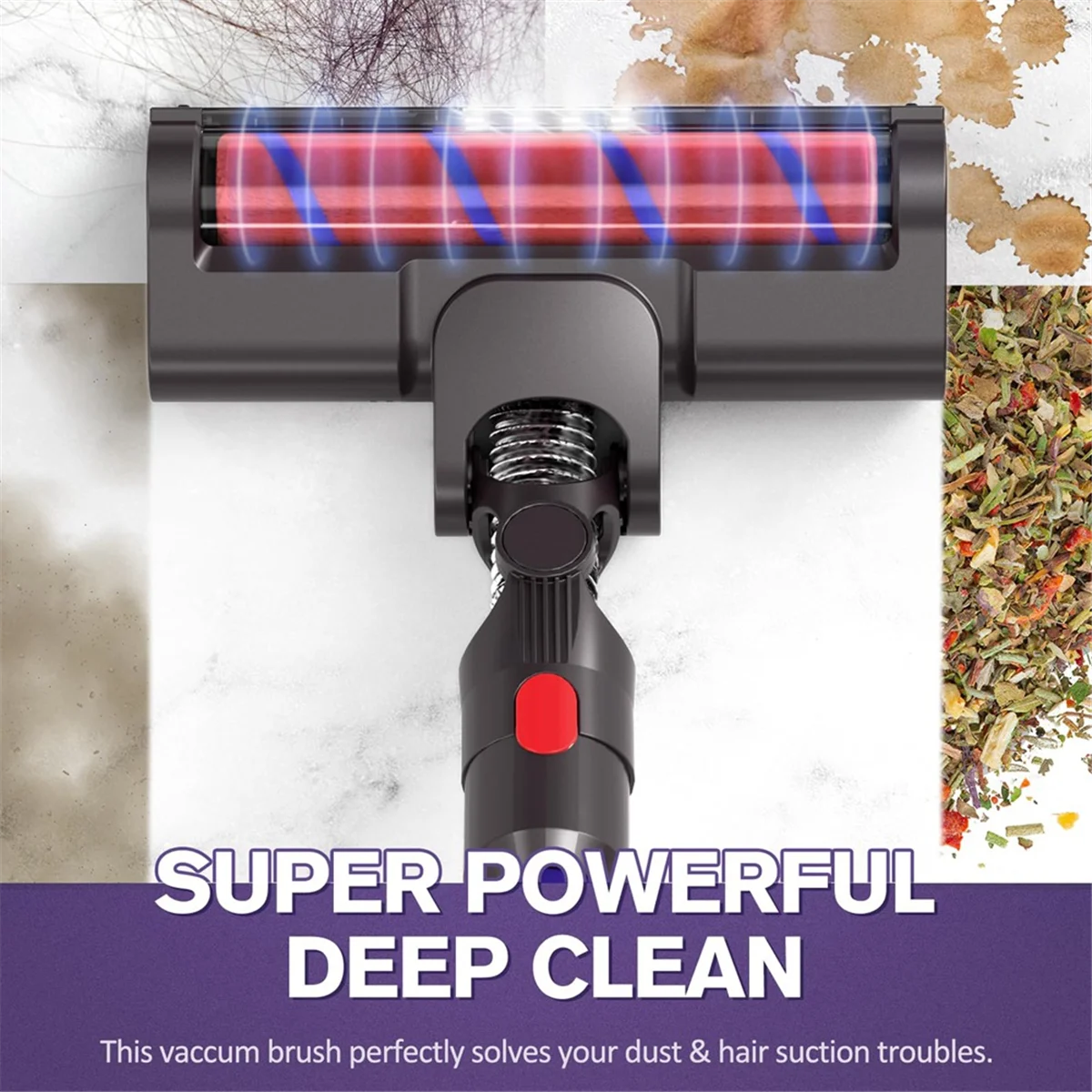 Vacuum Motorhead for Dyson V7 V8 V10 V11 V15 Soft Roller Brush Bar for Hardwood Floor, LED Lights & 180° Flexible Head
Vacuum Motorhead for Dyson V7 V8 V10 V11 V15 Soft Roller Brush Bar for Hardwood Floor, LED Lights & 180° Flexible Head