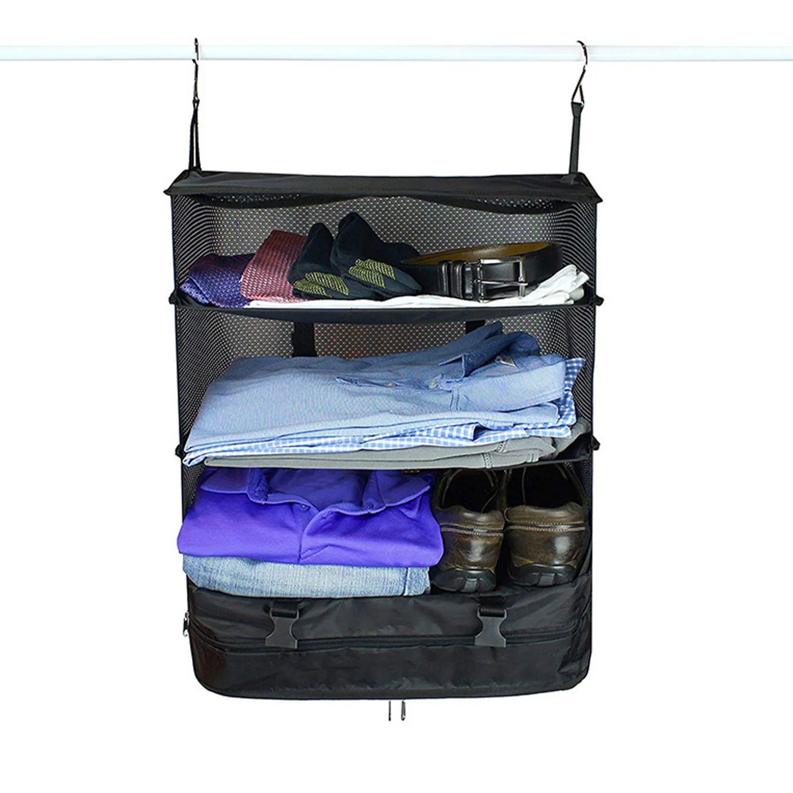 Large Capacity Hanging Travel Shelves Bag Pack Gear Large Suitcase Organizer Portable Closets for Hotels Student Dormitories
Large Capacity Hanging Travel Shelves Bag Pack Gear Large Suitcase Organizer Portable Closets for Hotels Student Dormitories