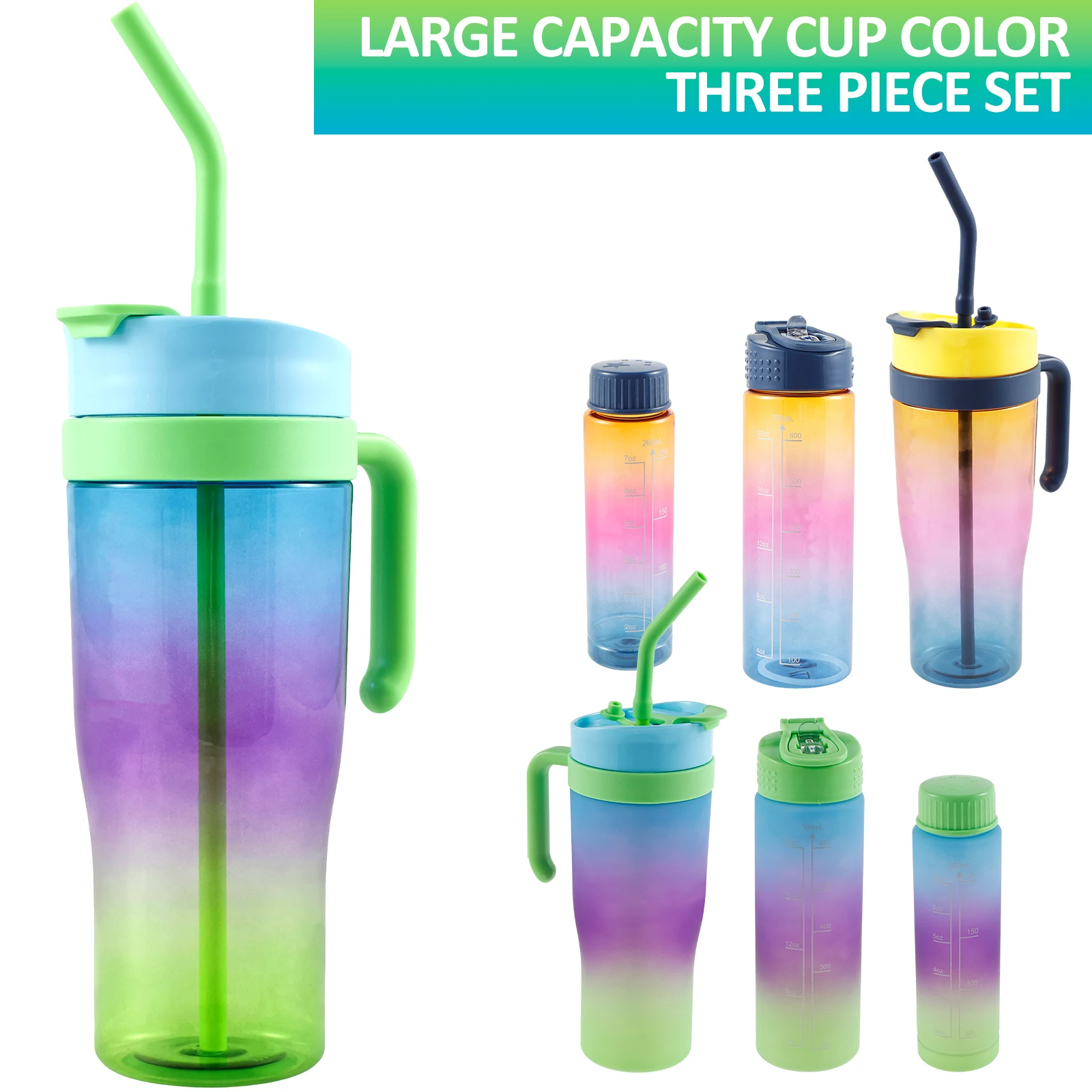 3Pcs Water Bottles with Marker Portable Drinking Water Bottles Food Grade Water Bottle Set Leakproof Drinking Bottles Reusable
3Pcs Water Bottles with Marker Portable Drinking Water Bottles Food Grade Water Bottle Set Leakproof Drinking Bottles Reusable