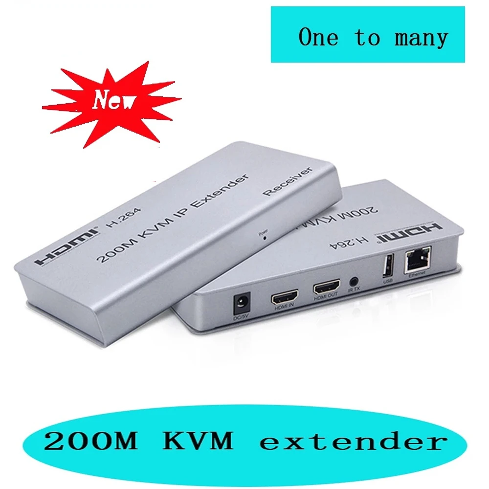 200M KVM HDMI Extender By RJ45 Ethernet Cat5e Cat6 Cable Converter TX RX Support USB Mouse Keyboard Extension One to Many
200M KVM HDMI Extender By RJ45 Ethernet Cat5e Cat6 Cable Converter TX RX Support USB Mouse Keyboard Extension One to Many