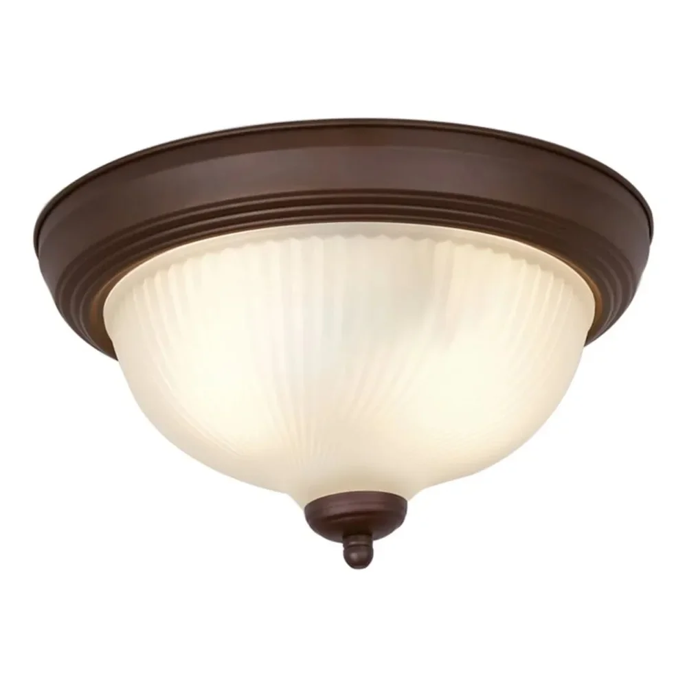 Classic 13" Bronze Flush Mount Ceiling Lighting, Frosted Glass Shade, E26 Socketed Bulb Not Included
Classic 13" Bronze Flush Mount Ceiling Lighting, Frosted Glass Shade, E26 Socketed Bulb Not Included