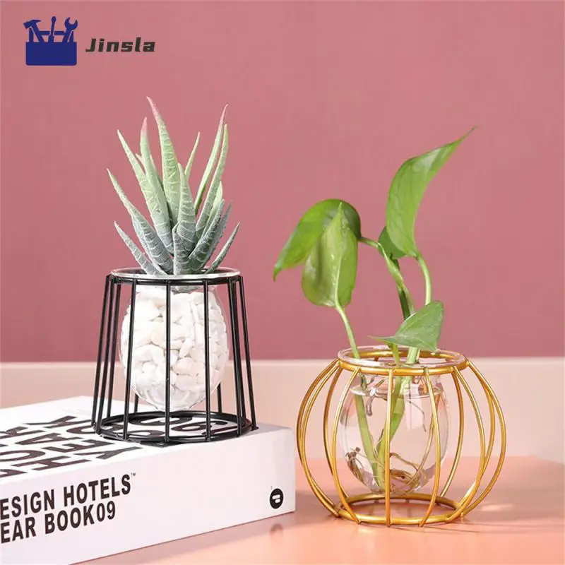 Mini Geometric Glass Flower Pot With Metal Bracket Modern Tabletop Glass Plant Pots Succulent Container Home Garden Decoration
Mini Geometric Glass Flower Pot With Metal Bracket Modern Tabletop Glass Plant Pots Succulent Container Home Garden Decoration