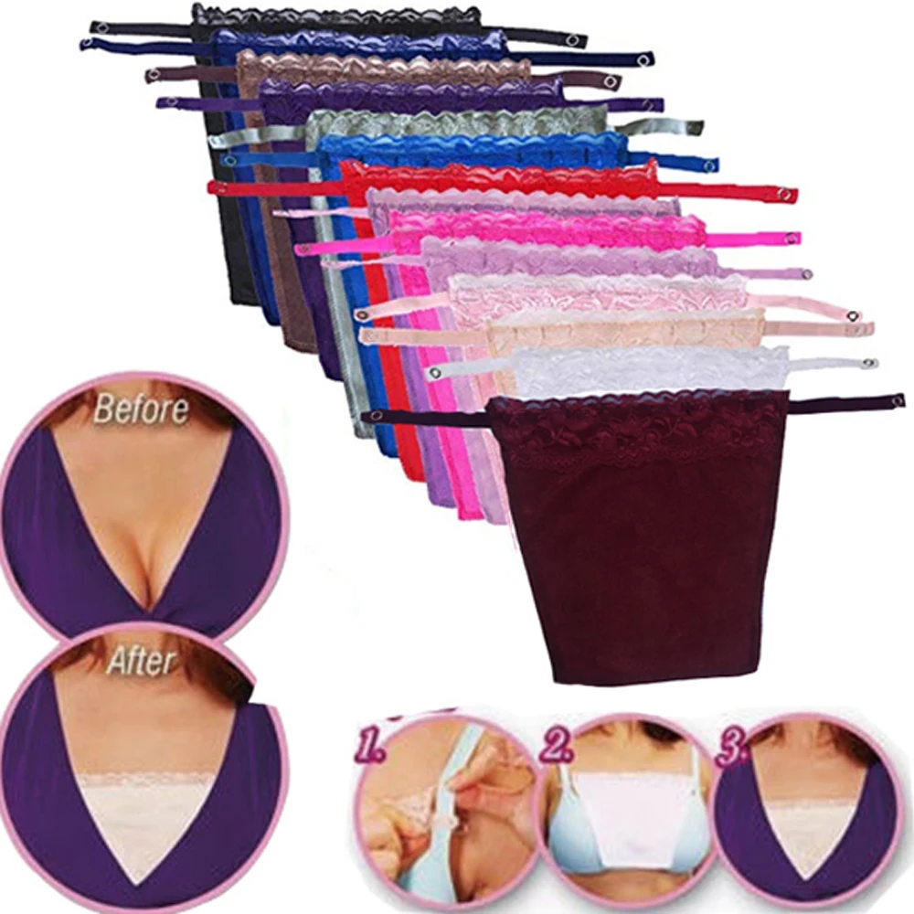 

Lace Clip-on Mock Camisole Bra for Lady, Insert Overlay, Modesty Panel Vest Tanks, 14PCs