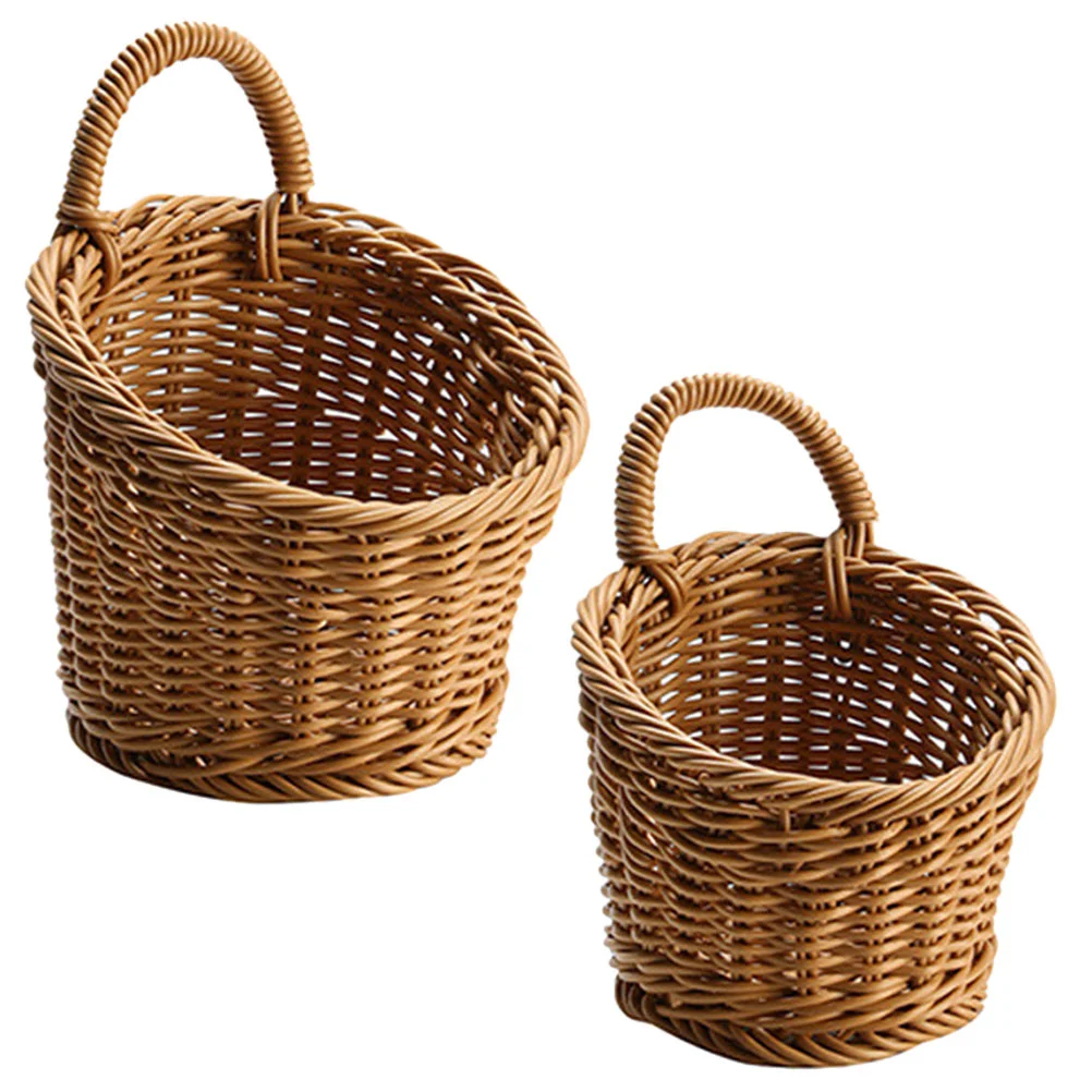 2pcs Wall Hanging Garlic Basket Fruit Vegetable Organizer Imitation Rattan Baskets
2pcs Wall Hanging Garlic Basket Fruit Vegetable Organizer Imitation Rattan Baskets