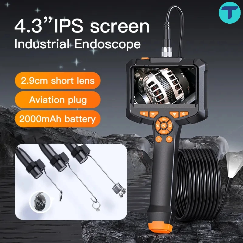 

T HD 1080P Handheld Endoscope Camera 4.3inch IPS Screen IP67 Waterproof 8mm LEDs Inspection Camera Borescope For Car Pipe Sewer