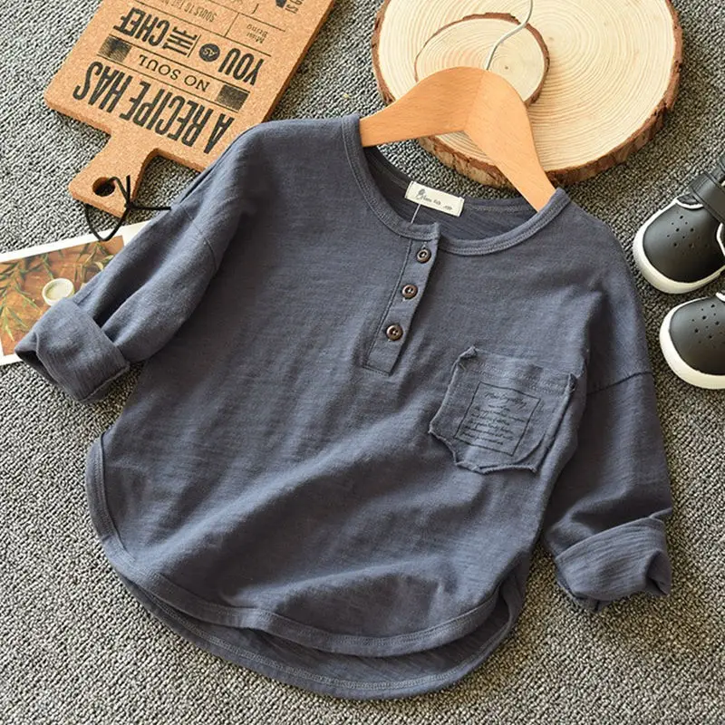 Spring Autumn Y2K Loose Casual Boy's T-shirts Pure Cotton Pullover Solid Kids Shirt Long Sleeve Tops Button Children's Clothes
Spring Autumn Y2K Loose Casual Boy's T-shirts Pure Cotton Pullover Solid Kids Shirt Long Sleeve Tops Button Children's Clothes