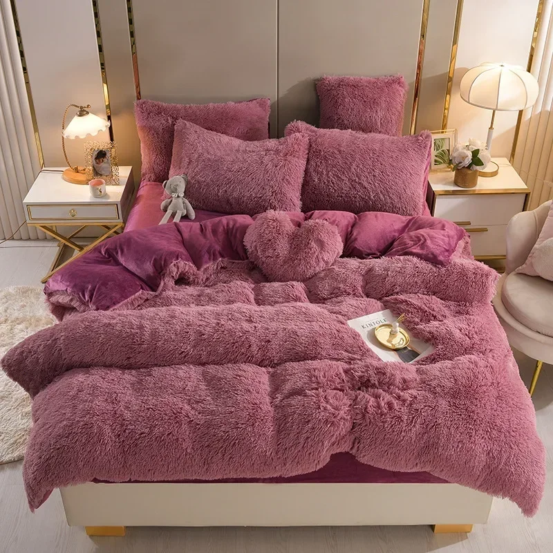 Winter duvet cover, plush double-sided velvet duvet cover, coral velvet four piece set, thickened duvet cover,1/3/4pcs
Winter duvet cover, plush double-sided velvet duvet cover, coral velvet four piece set, thickened duvet cover,1/3/4pcs