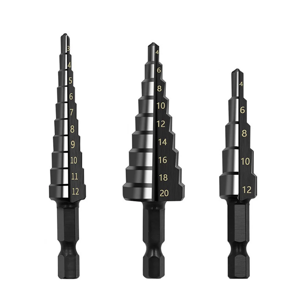 3PCS HSS Straight Groove Step Drill Bit Set Nitrogen Coated Woodworking Step Drill Bit Wood Metal Hole Cutter Core Drill Bit
3PCS HSS Straight Groove Step Drill Bit Set Nitrogen Coated Woodworking Step Drill Bit Wood Metal Hole Cutter Core Drill Bit